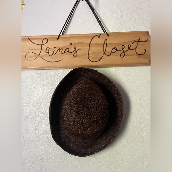 90s Liz Claiborne straw wide brim hat - Picture 1 of 4